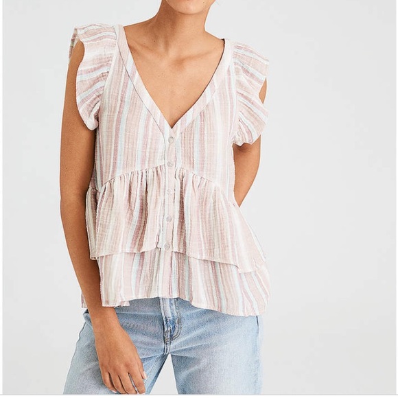 American Eagle Outfitters Tops - ❗️Lowest Price❗️ AEO Boho Button-up